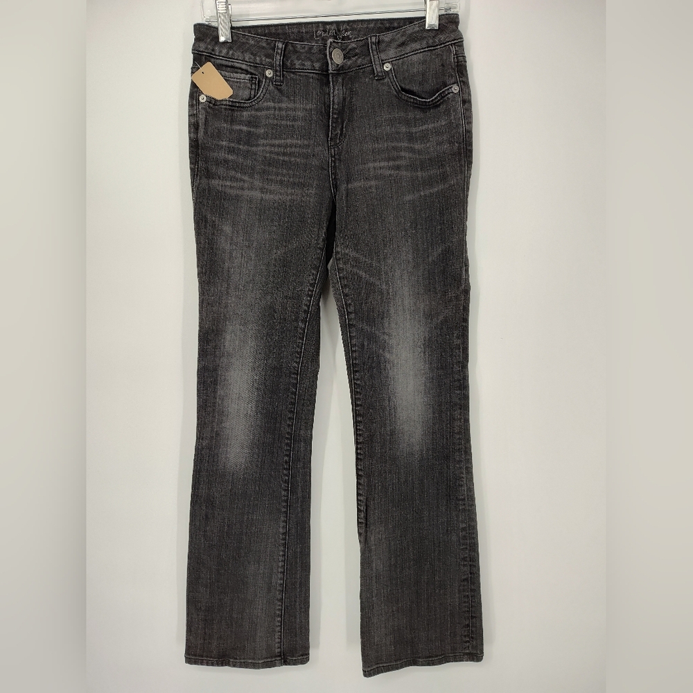 LONDON JEAN Charcoal/Washed Black Denim Straight Leg Jeans Size Women's 4
